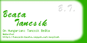 beata tancsik business card